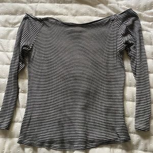 Striped strapless long sleeve
